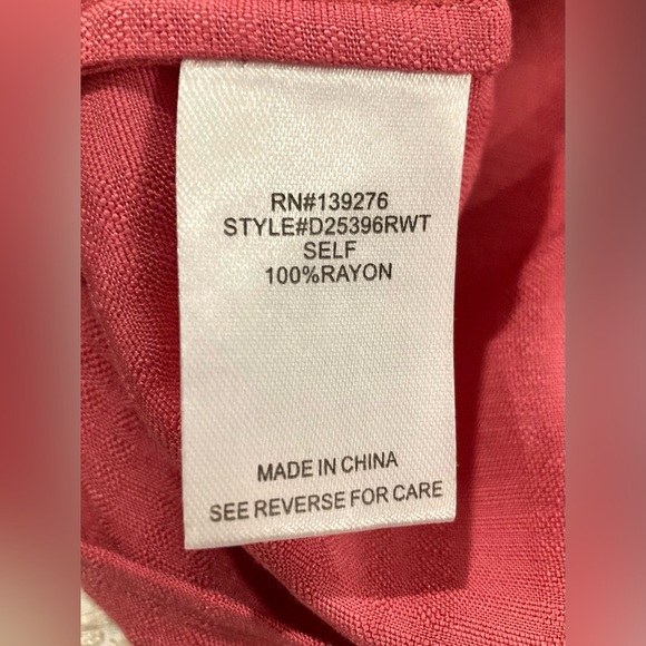 NWT Daniel Rainn Women Blouse Size Small Salmon Pink V-Neck Short Ruffle Sleeve - Picture 8 of 10